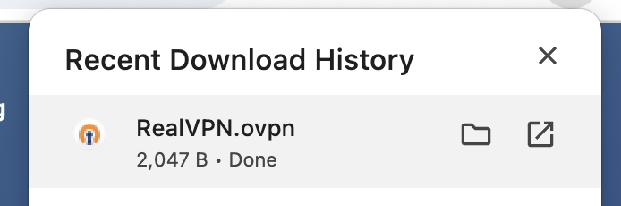 OpenVPN Config Download Screenshot